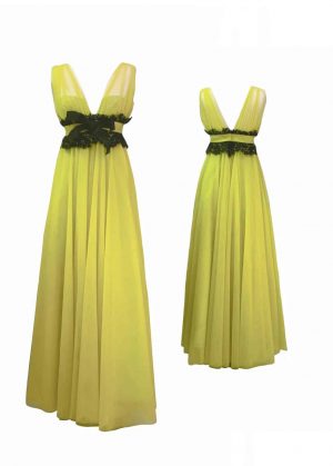 Abito lungo in tulle giallo