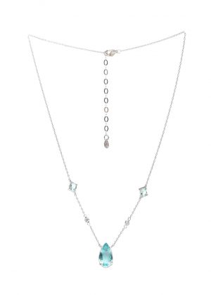 Collana con cristallo azzurro e zirconi