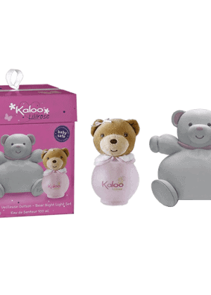 set con acqua profumata per bambini e peluche