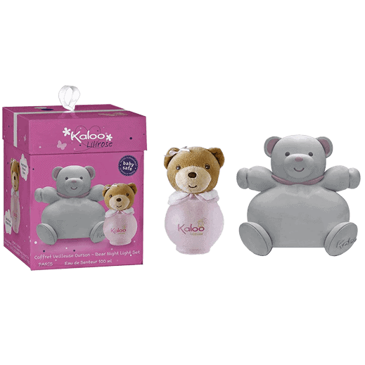 set con acqua profumata per bambini e peluche