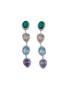 orecchini con cristalli e zirconi