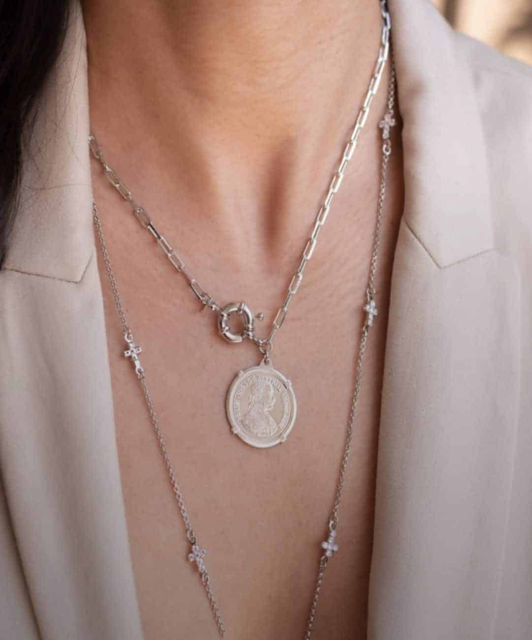 Collana Oro Bianco con Pendente
