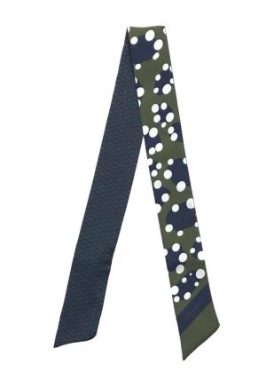 Foulard in seta – Avvolgicollo Giada - Verde Oliva