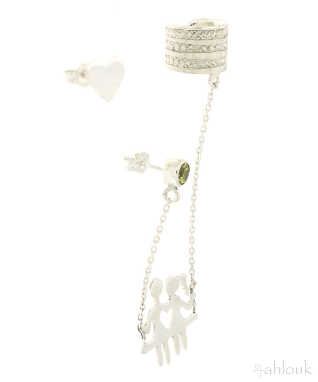 Orecchini in argento asimmetrici – Amanti - immagine 4