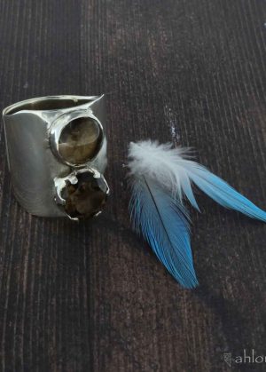 Anello a Fascia - Quarzo Fumé