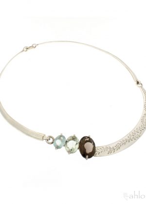 Girocollo Itran - Acquamarina, Quarzo Verde, Quarzo Fumé