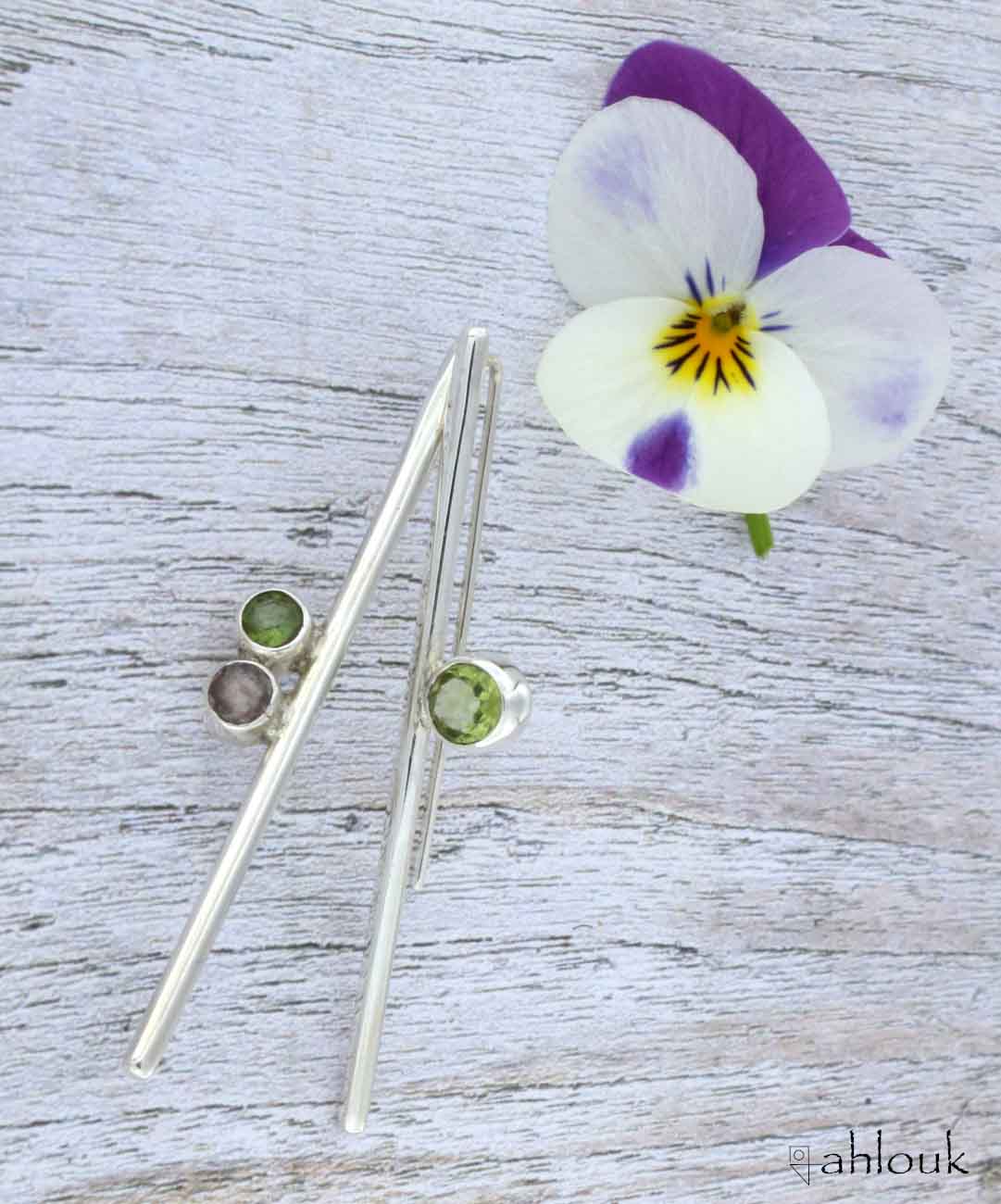 Orecchini lunghi con pietre – Piccole Cose - immagine 4