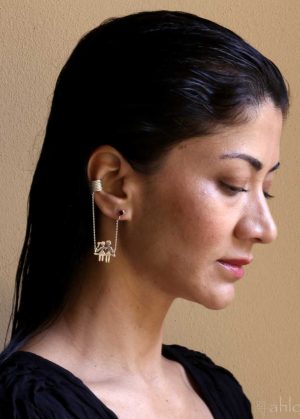 Orecchini in argento asimmetrici – Amanti - Granato